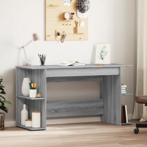Desk Grey Sonoma 140x50x75 cm Engineered Wood vidaXL