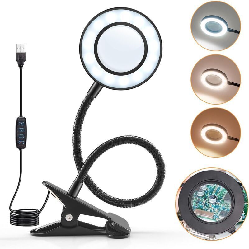 Image of Desk lamp, 360° flexible reading magnifying&hellip;