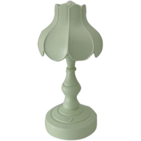 Desk Lamp Retro Lotus Leaf Ingenious Lovely 3 Light Sources Small Table Night Lamp for Girls Bedroom Light Green