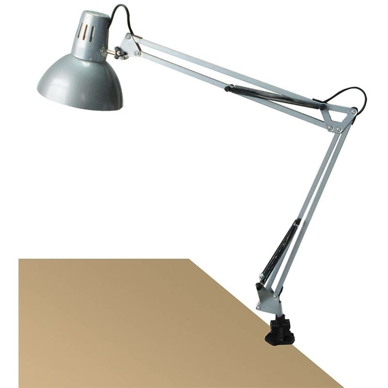 Image of Rabalux - Desk / morsetto luce Arno metallo argento metallico b: h 52 centimetri: 70cm con interruttore incorporato