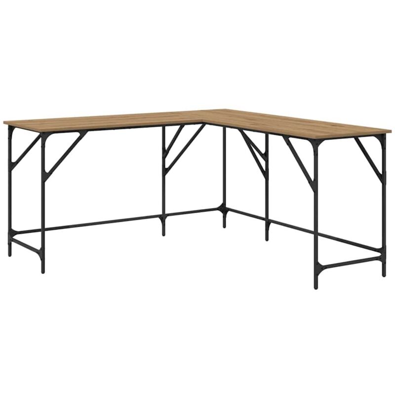 Desk Artisan Oak 149 X 149 X 75 Cm Engineered Wood Vidaxl