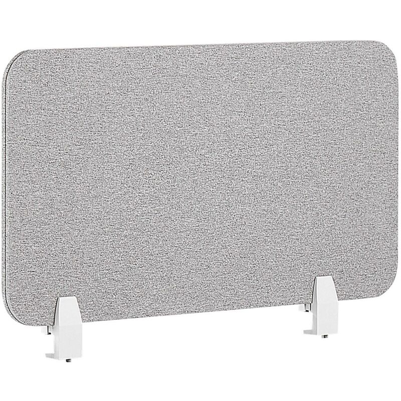 Beliani Desk Screen 80 X 40 Cm Light Grey Wally