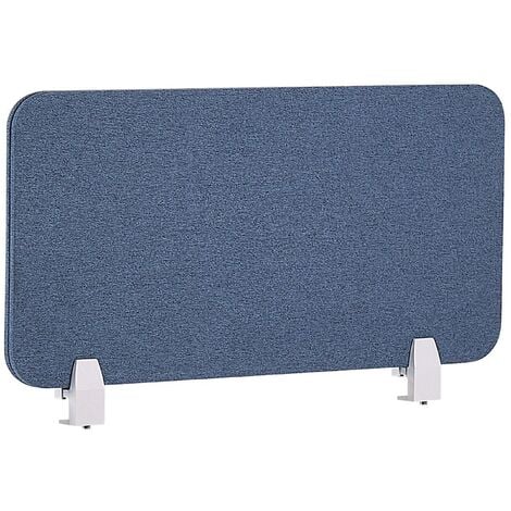 Desk Screen Blue PET Acoustic Board Fabric Upholstered 80 x 40 cm Wally - Blue