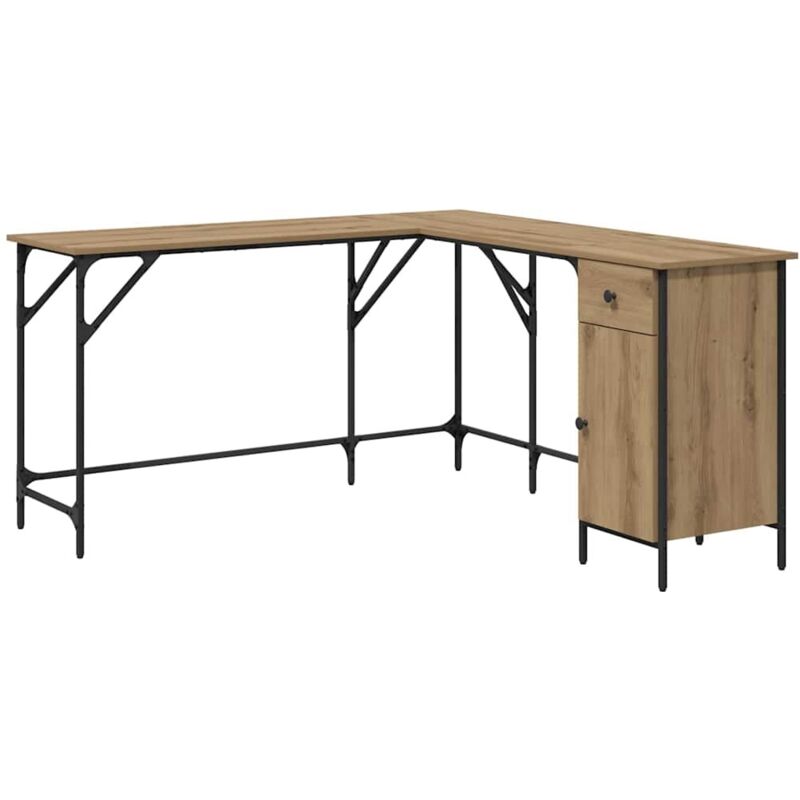 Desk Artisan Oak 141 X 141 X 75 Cm Engineered Wood Vidaxl