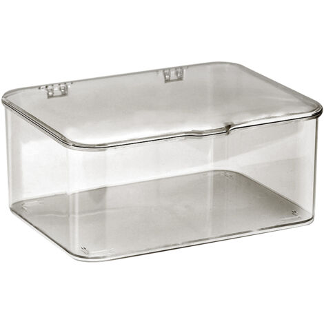 Desk Storage Box Plastic Large Capacity Dustproof Multi Functional Phone Case Storage Holder with Lid Light Gray
