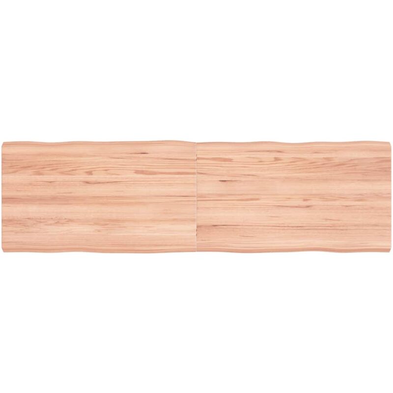 Table Top Light Brown 140x40x(2-4)cm Treated Solid Wood Live Edge Vidaxl