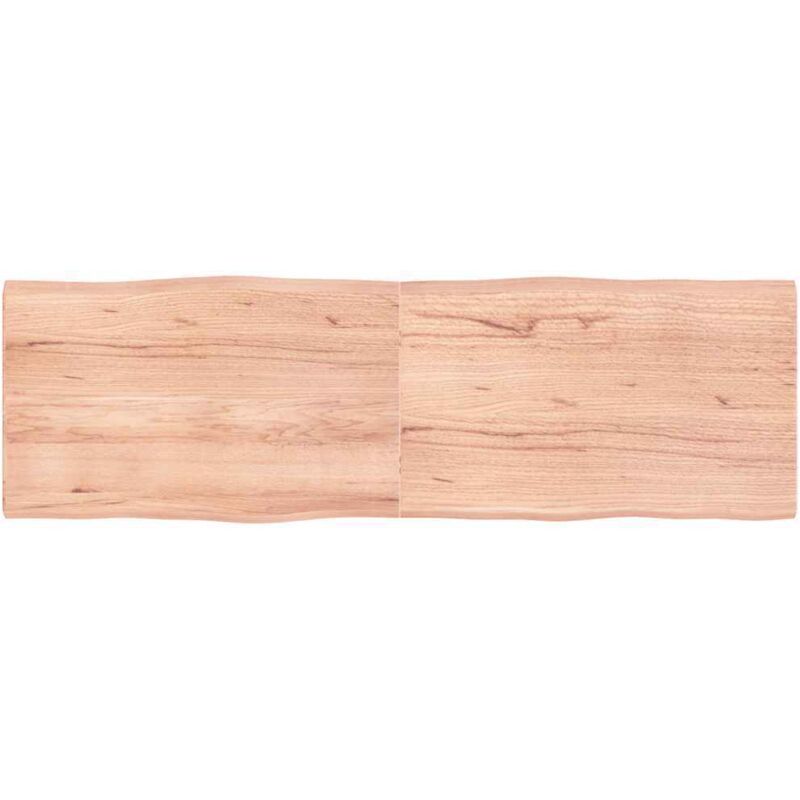 Table Top Light Brown 160x50x(2-4)cm Treated Solid Wood Live Edge Vidaxl
