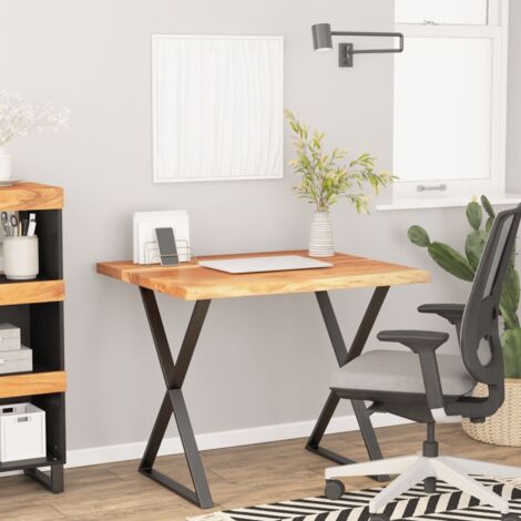 Desk Top 90x80x3.8 cm Rectangular Solid Wood Acacia Live Edge vidaXL