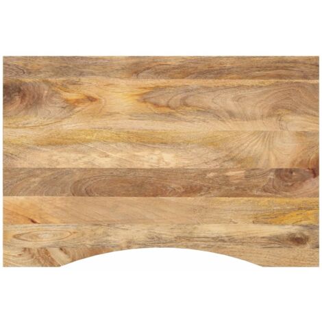 Desk Top with Curve 80x60x2.5 cm Solid Wood Rough Mango vidaXL