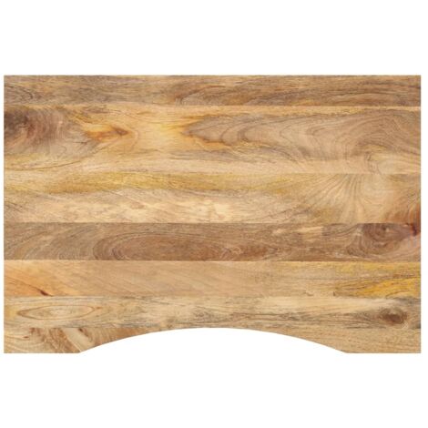 Desk Top with Curve 90x60x2.5 cm Solid Wood Rough Mango vidaXL