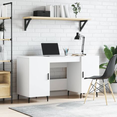 Desk White 140x50x75 cm Engineered Wood vidaXL