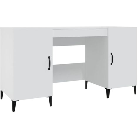 Desk White 140x50x75 cm Engineered Wood vidaXL