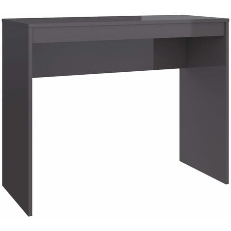 Desk 90x40x72 cm Chipboard High Gloss Grey