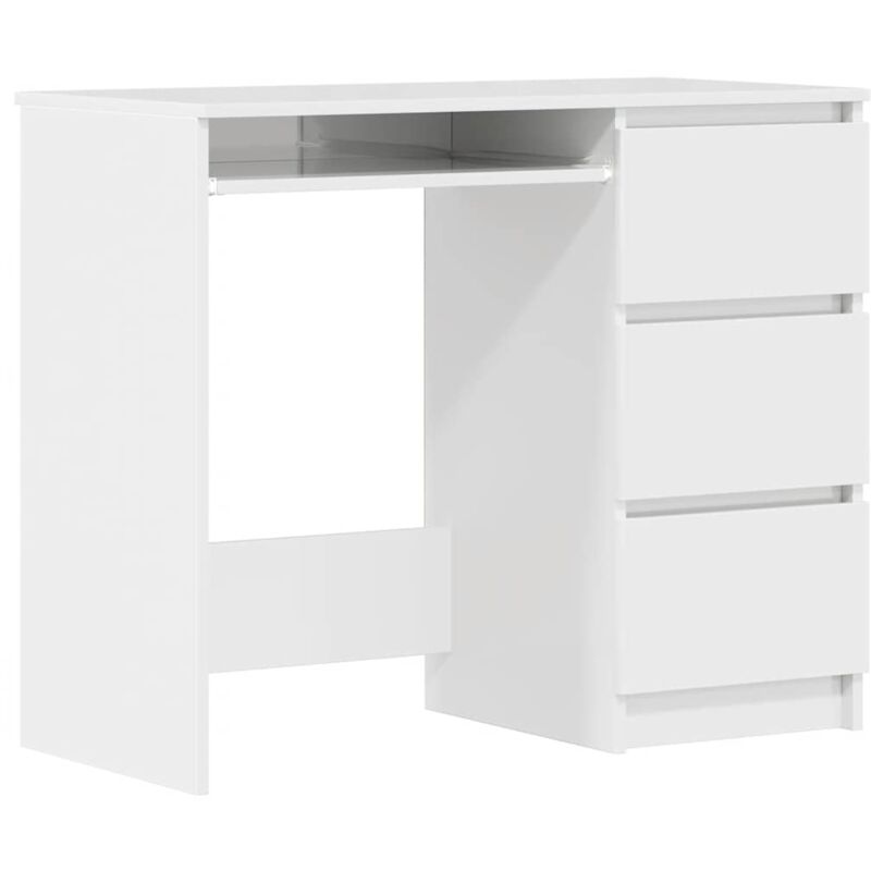 Desk 90x45x76 cm Chipboard High Gloss White - VIDAXL