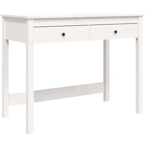 Desk with Drawers White 100x50x78 cm Solid Wood Pine vidaXL