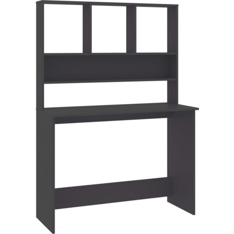 Desk with Shelf Grey 110x45x157 cm Engineered Wood vidaXL