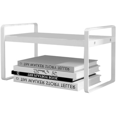 Desktop Bookshelf Organizer Desktop Organizer Office Storage Rack Warm White Simple Style