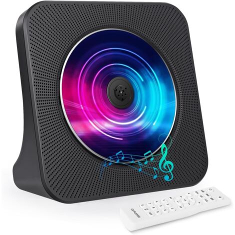 Desktop-CD-Player mit Bluetooth-Sender, tragbarer CD-Player mit Lautsprechern und Timer, CD-Radio-Player mit AUX-/USB-Anschluss, Staubschutzhülle, LCD-Display, Fernbedienung