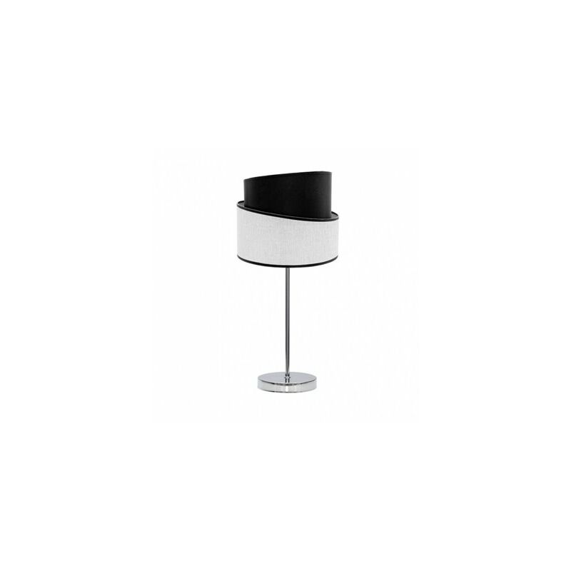 Image of Fabrilamp - Lampada da tavolo Hara 1xe14 Cromo/bianco-nero 45x18x18 Cm