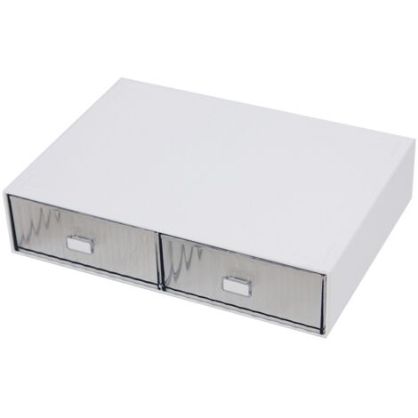 Desktop Drawer Organizer Waterproof Dustproof Plastic DIY Combination Multi Layer Stackable Drawer Storage Case Striped White 2 Drawers