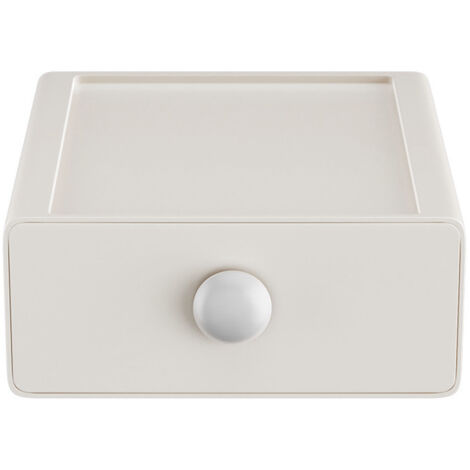 Desktop Drawer Storage Box Multifunctional Space Saving Large Capacity Desk Supplies Storage Organiser for Home and Office Beige