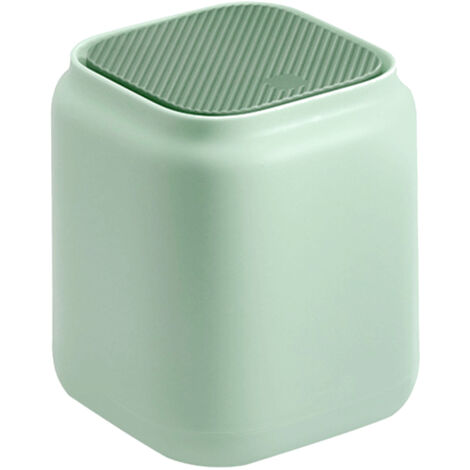 Desktop Garbage Can Office Press Top Mini Trash Can Waste Basket with Lid for Home Bedroom Study Green
