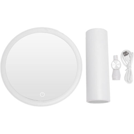 Desktop Lighted Makeup Mirror 3 Color Temperature Dimmable Cordless LED Light Vanity Mirror for Dorm Bedroom Bathroom Travel White
