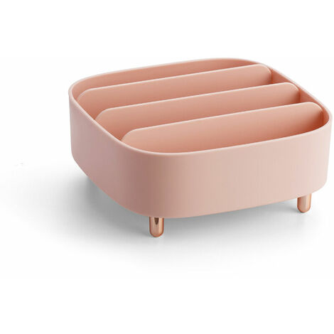 Desktop Luxury Cosmetics Storage Box, Eyebrow Pencil Lipstick, Eye Shadow Lip Glaze Desktop Shelf - Pink Square