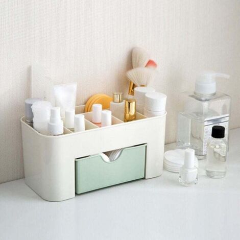 Desktop-Make-up-Organizer, Schubladen-Make-up-Aufbewahrungshalter, Pinselstift-Schmuck-Aufbewahrungsbox (grün)