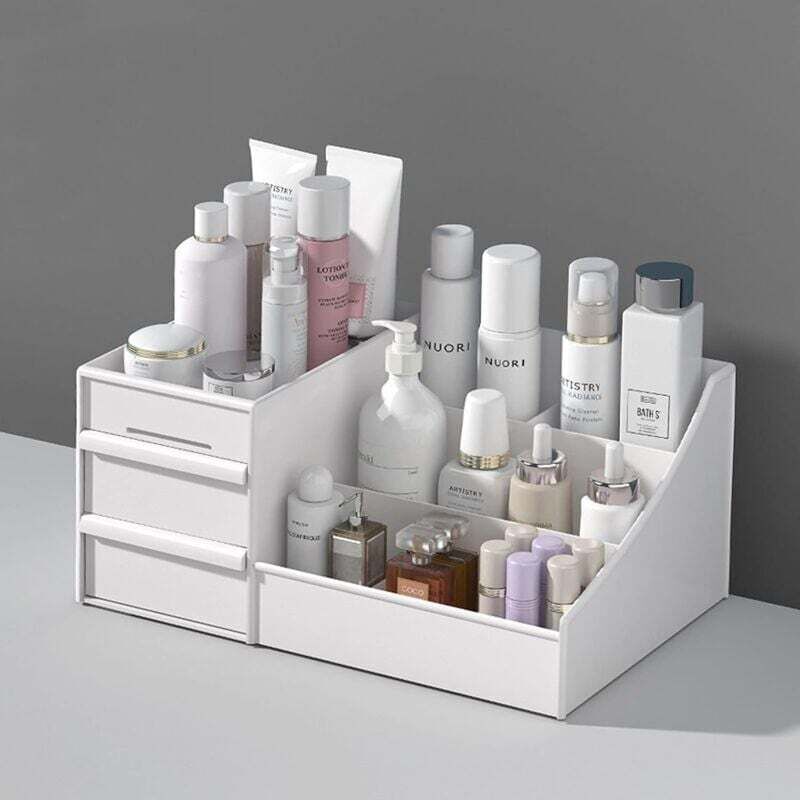 Desktop Makeup Organizer Drawers,Coffre de rangement de produits de beauté Bureau de bureau Organiseur Papeterie de bureau Boîte de rangement