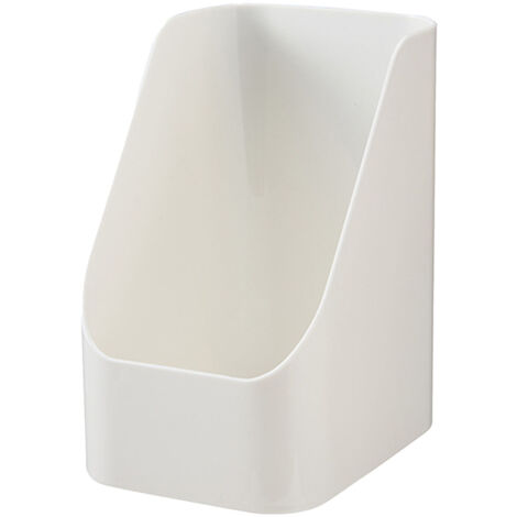 Desktop Storage Box Cosmetic Makeup Organizer Plastic Bathroom Storage Organizer Box Food Storage Bin Organizer Bevel Design White