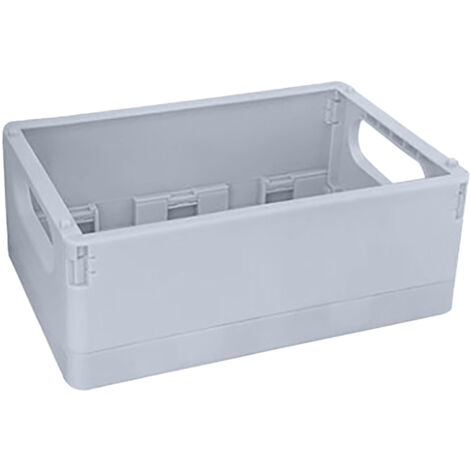 Desktop Storage Box Plastic Stackable Foldable Stationery Container Basket Desk Organizer for Snacks Toys Scrapbooking Supplies Lake Blue