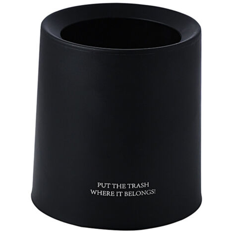Desktop Trash Can Animal Pattern Cute Portable Mini Waste Basket for Study Office 1.5L Black