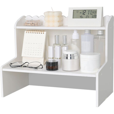 Desktop Wood Display Shelf Desk Multi Layer Storage Rack Mini Bookshelf Cosmetics Organizer M