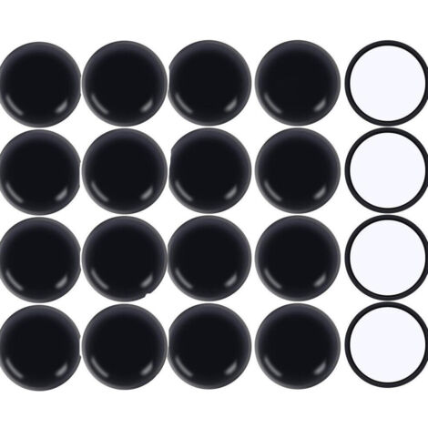 Deslizadores autoadhesivos para muebles, sillas, sofás, alfombras y suelos de madera (negro), 20 unidades de 22 mm.