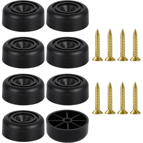 Deslizadores de goma para muebles, 8 almohadillas protectoras, patas antideslizantes para muebles con 8 tornillos, patas de plástico para muebles de jardín, mesa, silla, banco, 33 x 13 mm