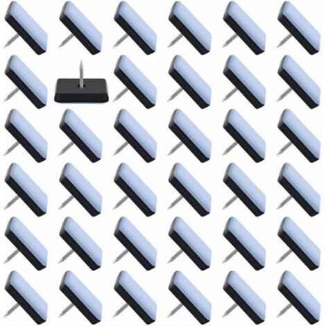 Deslizadores de teflón para muebles – Paquete de 50 unidades, 25 x 25 mm, con clavos integrados, se deslizan fácilmente sobre suelos duros.