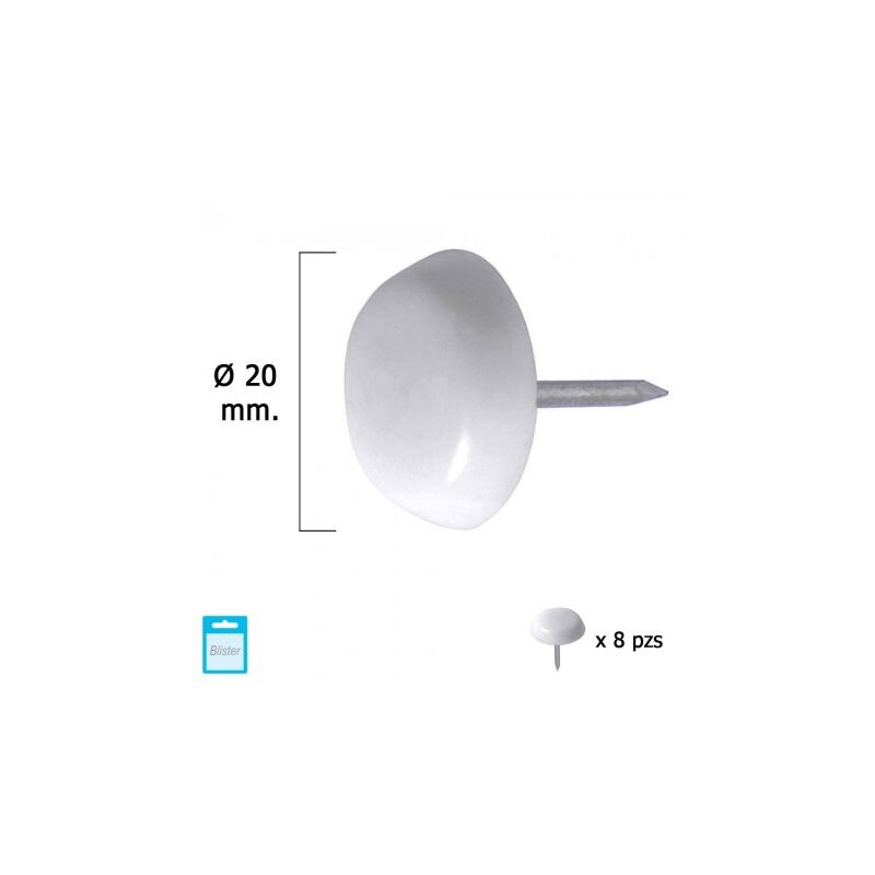 

Deslizante grande blanco Ø20 (blister 8 unidades)