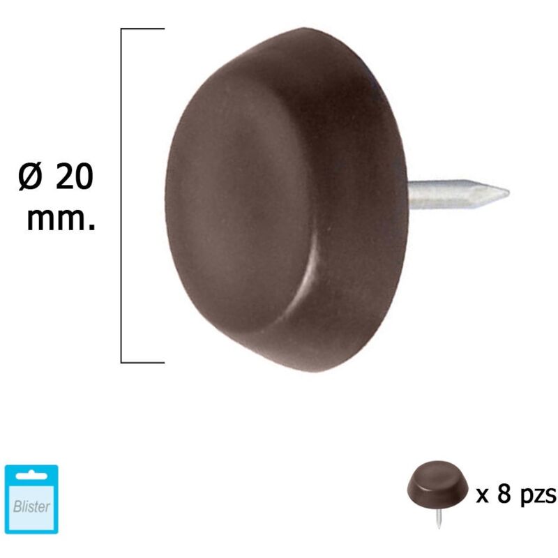

Deslizante grande marron Ø20 (blister 8 unidades)