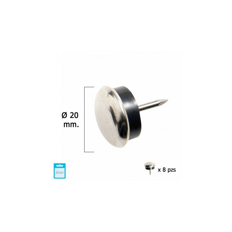 

Deslizante metal goma claro Ø20 (blister 8 unidades)