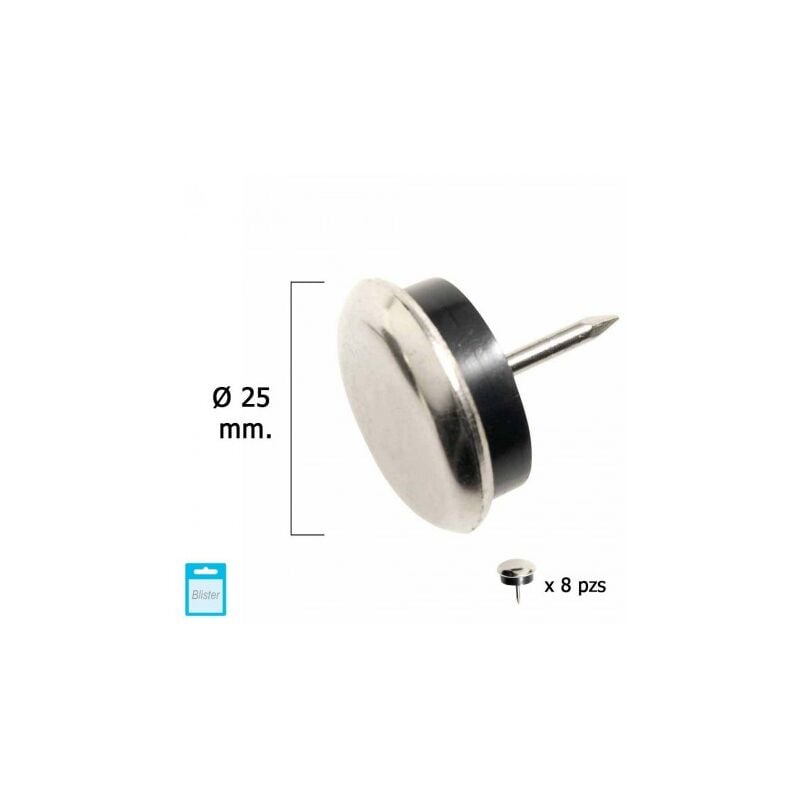 

Deslizante metal goma claro Ø25 (blister 8 unidades)