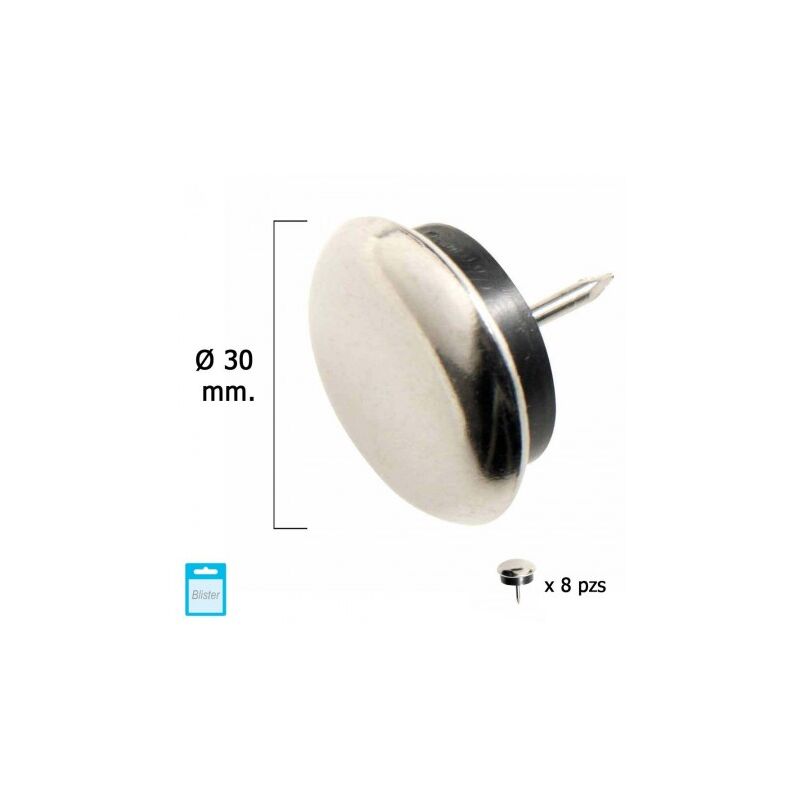 

Deslizante metal goma claro Ø30 (blister 8 unidades)