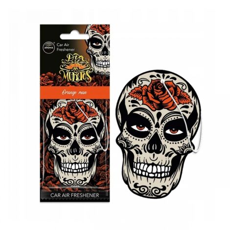 Désodorisant pour voiture, parfum mortos, crâne, homme orange, île, bois flotté