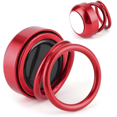 Désodorisant Solaire Rotatif pour Voiture - Double Anneau Rouge - Purificateur d'Air Aromathérapie