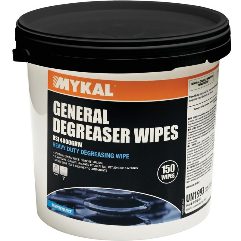 General Degreaser Wipes, Tub of 150 - Mykal