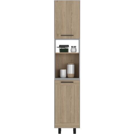Despensa Alta de Cocina Ferrel - Gris y Rovere
