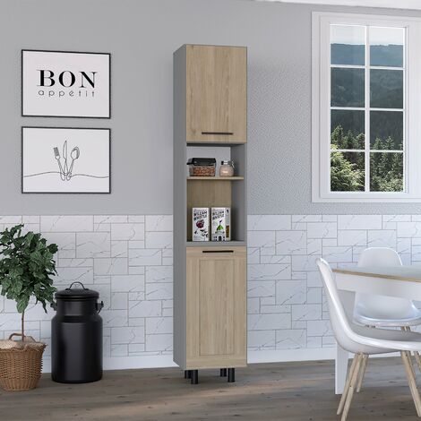 Despensa Alta de Cocina Hasselt, con multiples estantes