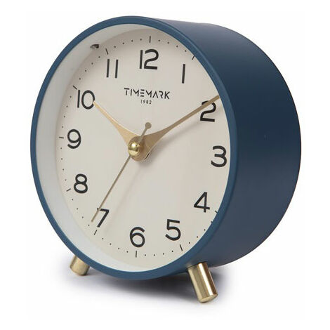 LangRay Reloj despertador analógico de 4 pulgadas, pequeño reloj de mesa  silencioso, clásico, retro, sin tictac, reloj despertador, luz nocturna,  silencioso, funciona con pilas, vidrio HD para interio