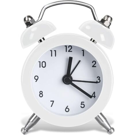 Despertador analógico vintage silencioso con alarma potente: mini despertador a pilas para dormitorio o sala de estar, elegante diseño retro.