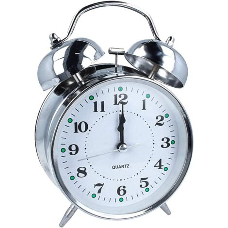 Despertador con campana, despertador de mesilla de noche con doble campana, despertador clásico, reloj